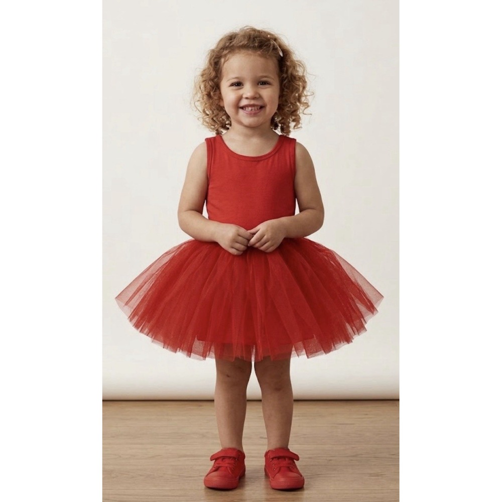 I Love Plum Tutu Ballerina Dance Pageant  BAE Size 1 Year Rosie Red